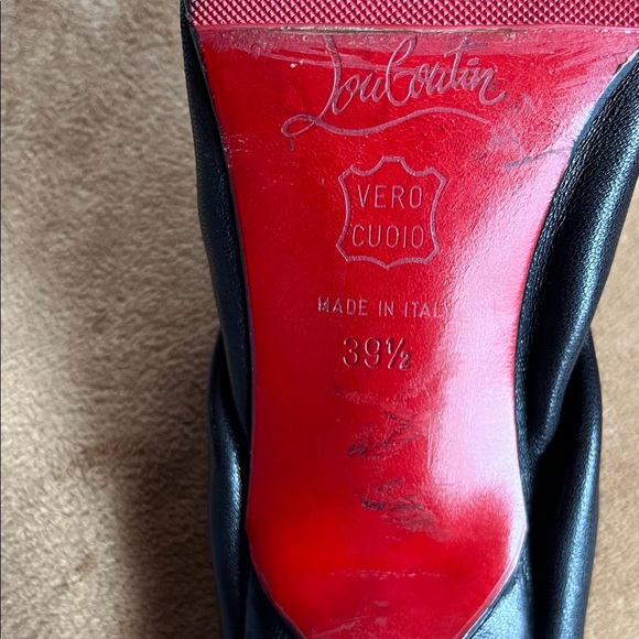 Christian Louboutin Black Leather Kitten Heels - Picture 11 of 13